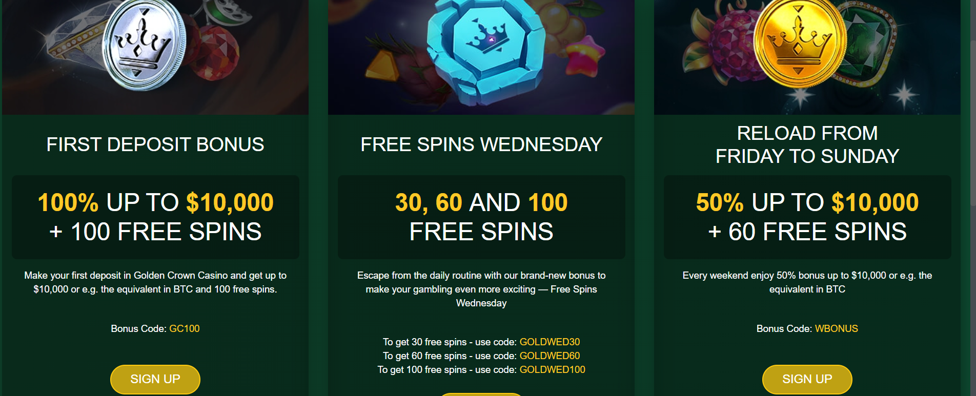 Golden Crown Casino Bonus