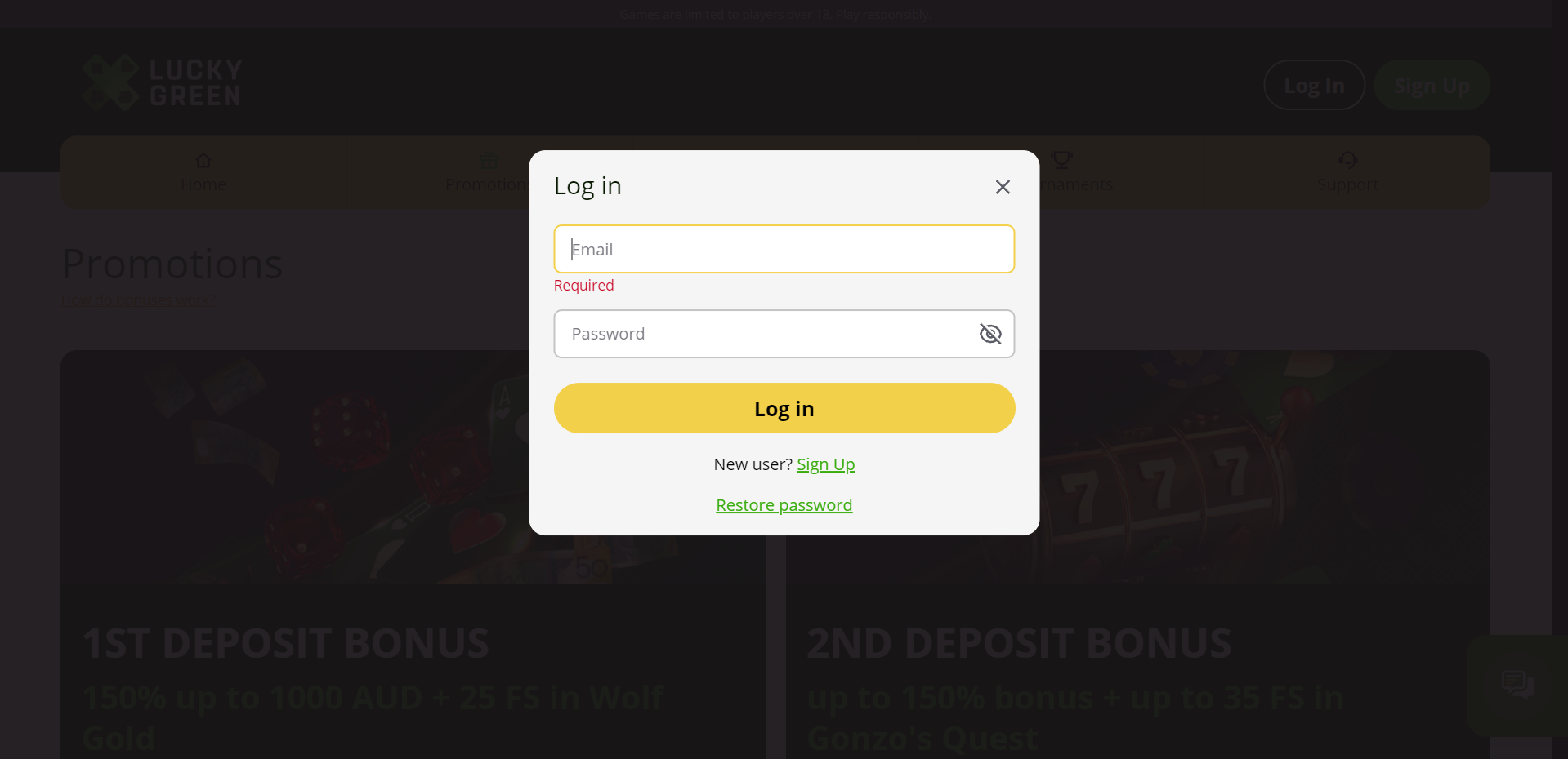 Lucky Green Casino Login